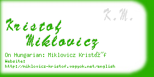 kristof miklovicz business card